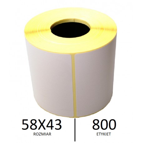 ROLKA ETYKIETA 58x43mm TERMICZNA a800