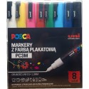 MARKER PLAKATOWY POSCA ZESTAW 8 SZTUK PC-3M INTENS