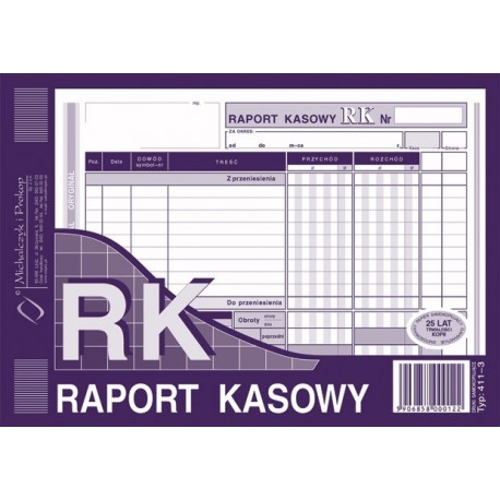 Druk Raport Kasowy A5  411-3