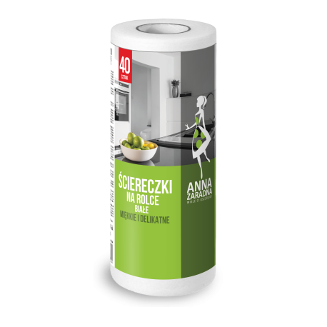 ŚCIERECZKI NA ROLCE ANNA ZARADNA, 40 SZTUK BIAŁE