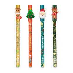 Długopis ścieralny STRIGO ze skuwką z serii Christmas - Miś, Skarpeta, Mikołaj, Choinka SSC2000