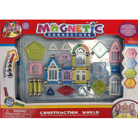 Klocki Magnetyczne Konstrukcyjne 55 elementów