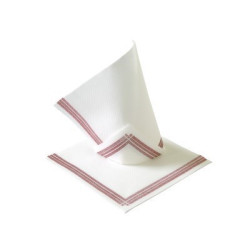 Serwetki Restauracyjne Białe z Bordowymi Paskami a50 TENDANCE