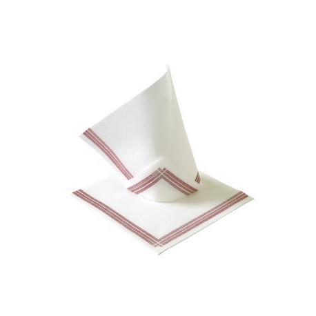 Serwetki Restauracyjne Białe z Bordowymi Paskami a50 TENDANCE