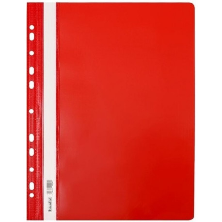 Skoroszyt A4 PCV z Europerforacją Czerwony BIURFOL ST-02-01