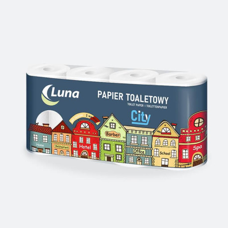 Papier toaletowy A`8x8 Luna City celuloza 2 warstwy