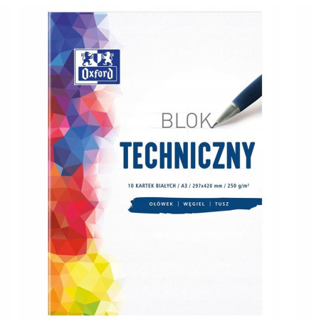 Blok Techniczny A3 OXFORD Biały 250g
