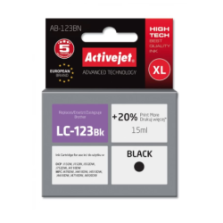 ACTIVEJET AB-123BN TUSZ DO DRUKARKI BROTHER, ZAMIENNIK BROTHER LC123BK/121BK SUPREME 15 ML CZARNY
