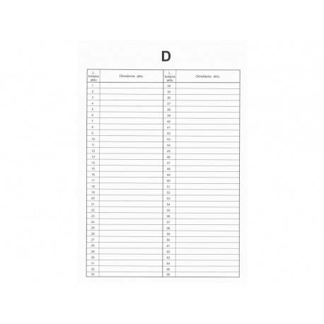 Wklład Do Akt Osobowych Część D /10 szt/