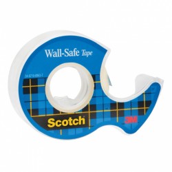 Taśma klejąca SCOTCH® Wall-Safe, bezpieczna dla ścian, na podajniku, 19mm, 16,5m, transparentna